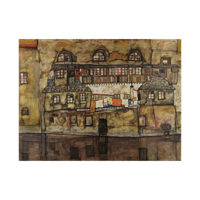 Umetnička slika ​House Wall on the River, Egon Schiele na platnu - NS Canvas Shop