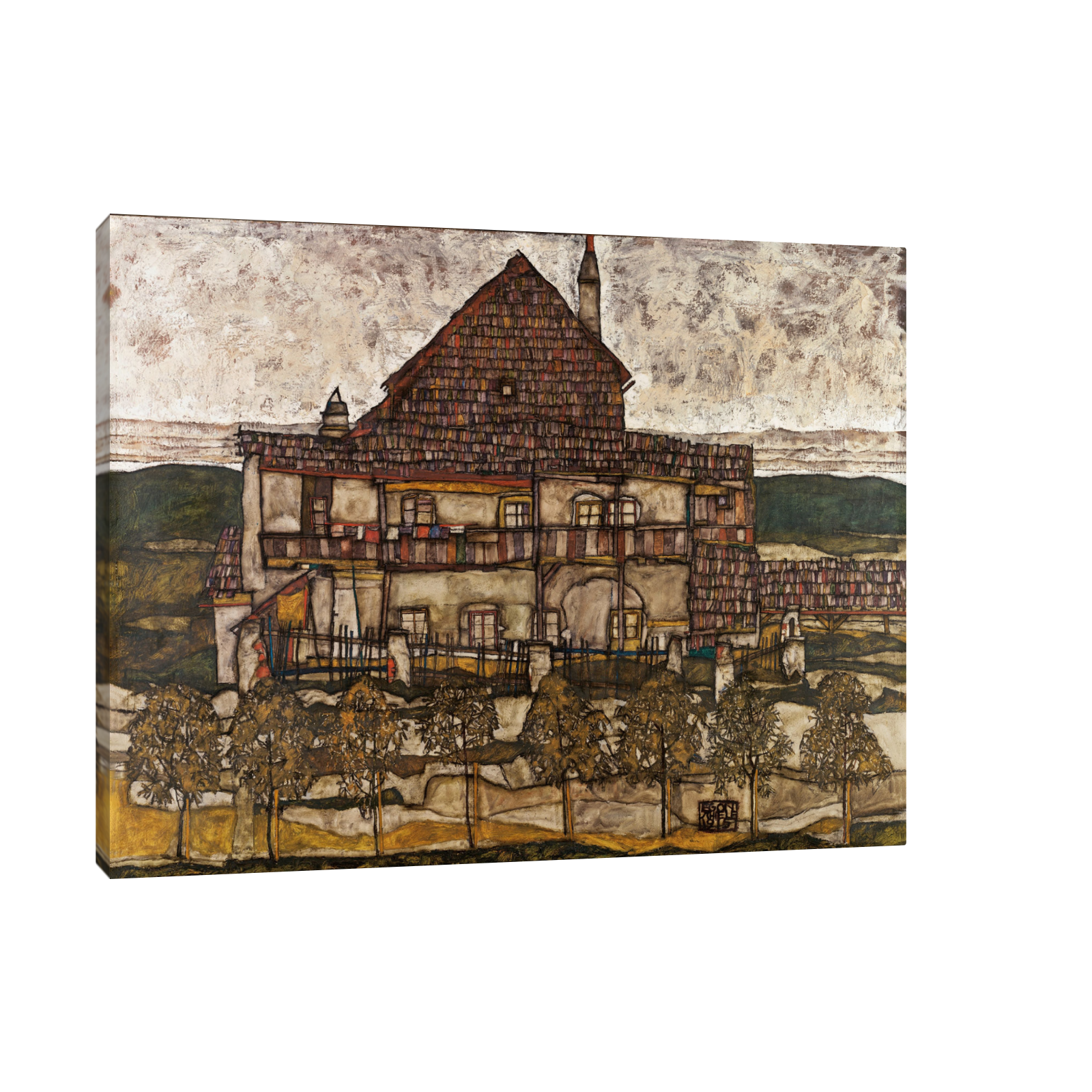 Umetnička slika ​House with Shingle Roof, Egon Schiele na platnu - NS Canvas Shop
