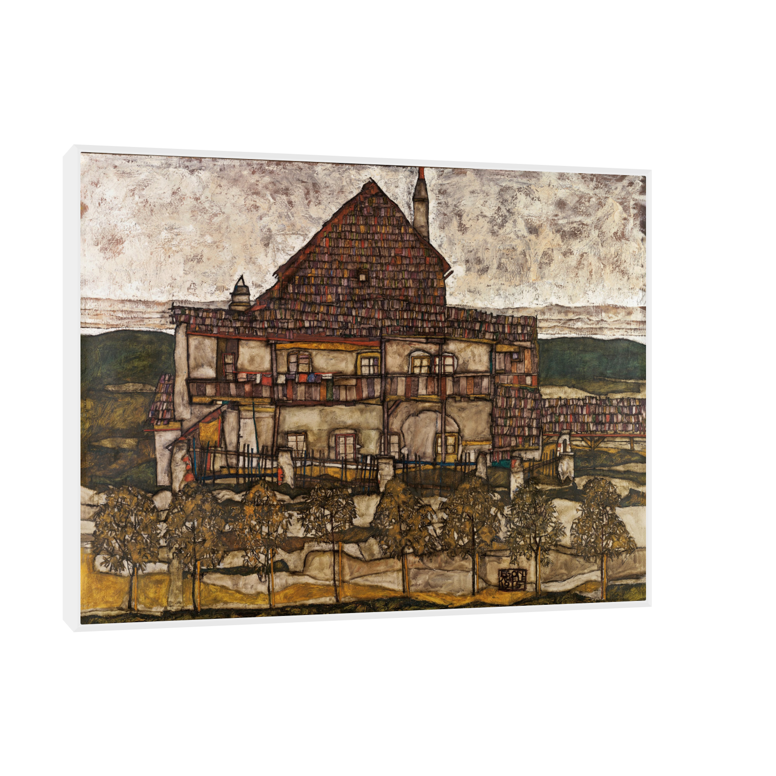 Umetnička slika ​House with Shingle Roof, Egon Schiele na platnu - NS Canvas Shop