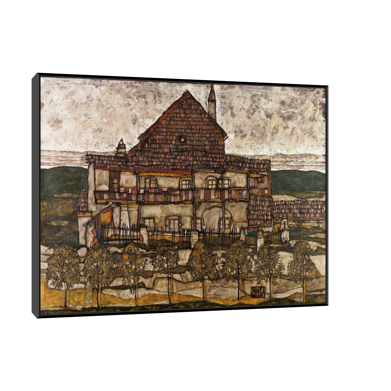 Umetnička slika ​House with Shingle Roof, Egon Schiele na platnu - NS Canvas Shop