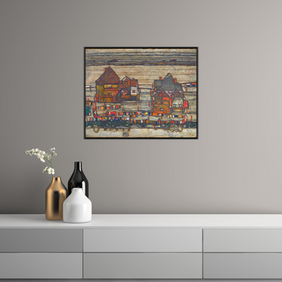 Umetnička slika ​Houses With Laundry, Egon Schiele na platnu - NS Canvas Shop