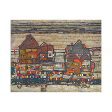 Umetnička slika ​Houses With Laundry, Egon Schiele na platnu - NS Canvas Shop