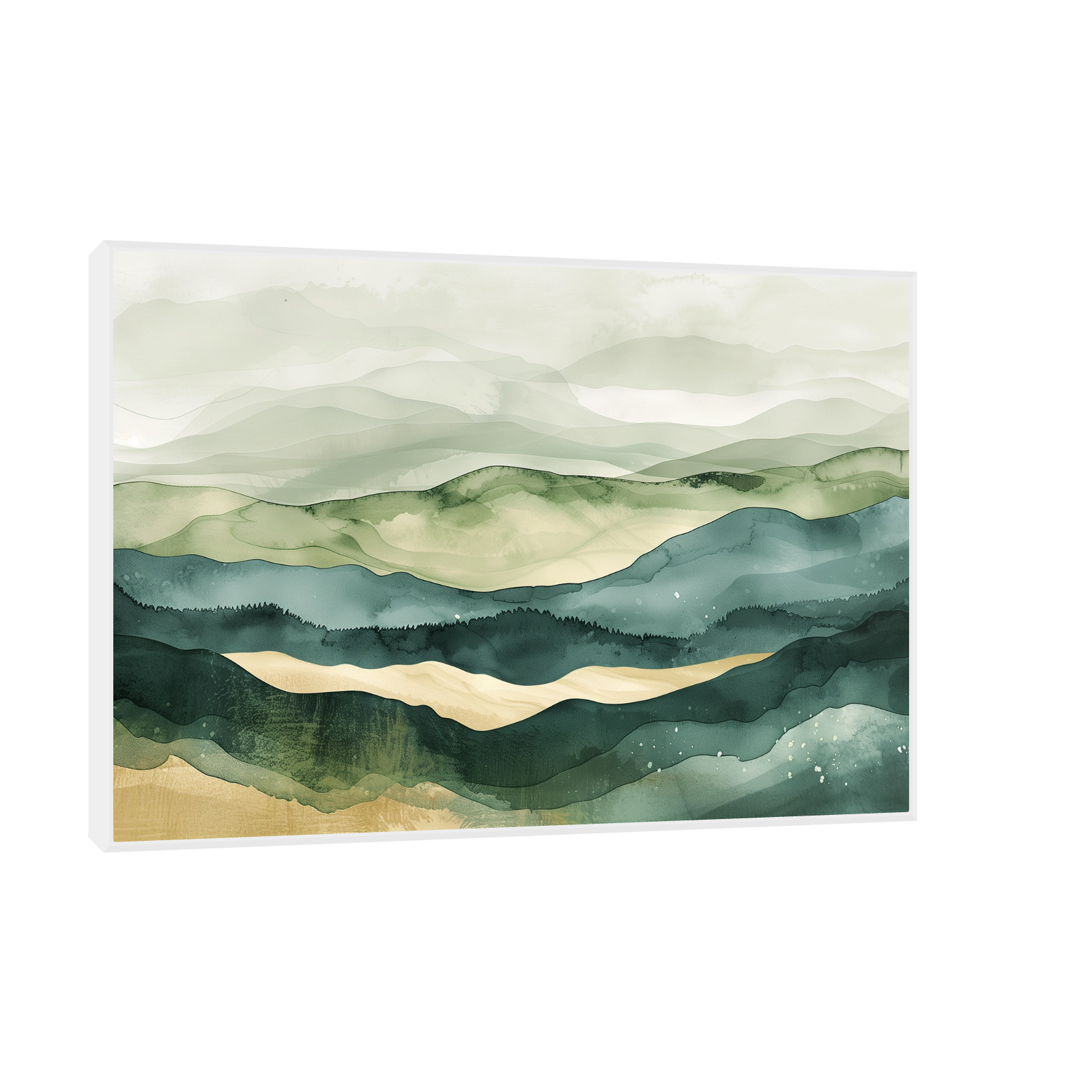 Umetnička slika ​Igra zelenih polja na platnu - NS Canvas Shop