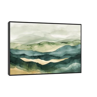 Umetnička slika ​Igra zelenih polja na platnu - NS Canvas Shop