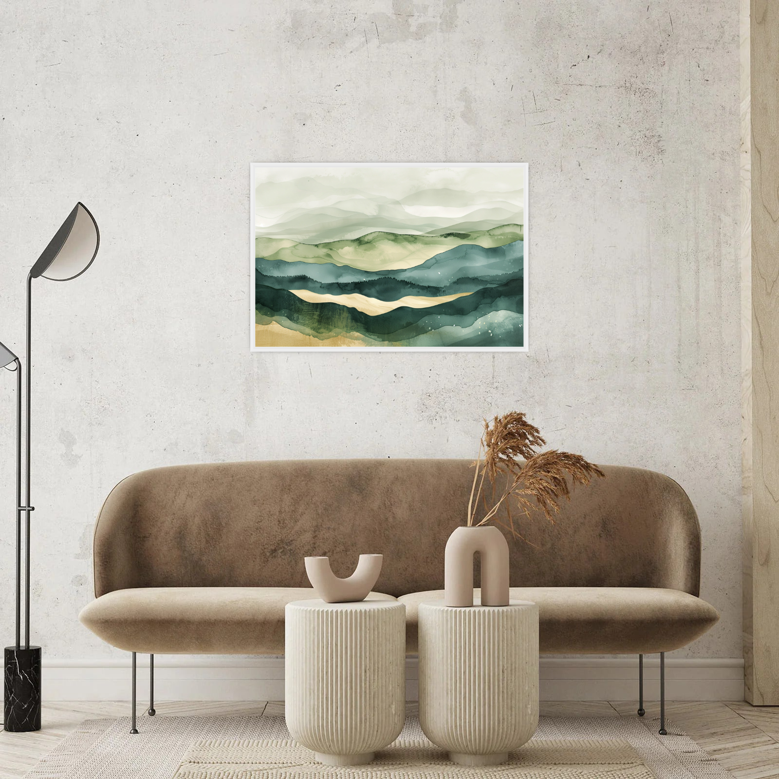 Umetnička slika ​Igra zelenih polja na platnu - NS Canvas Shop
