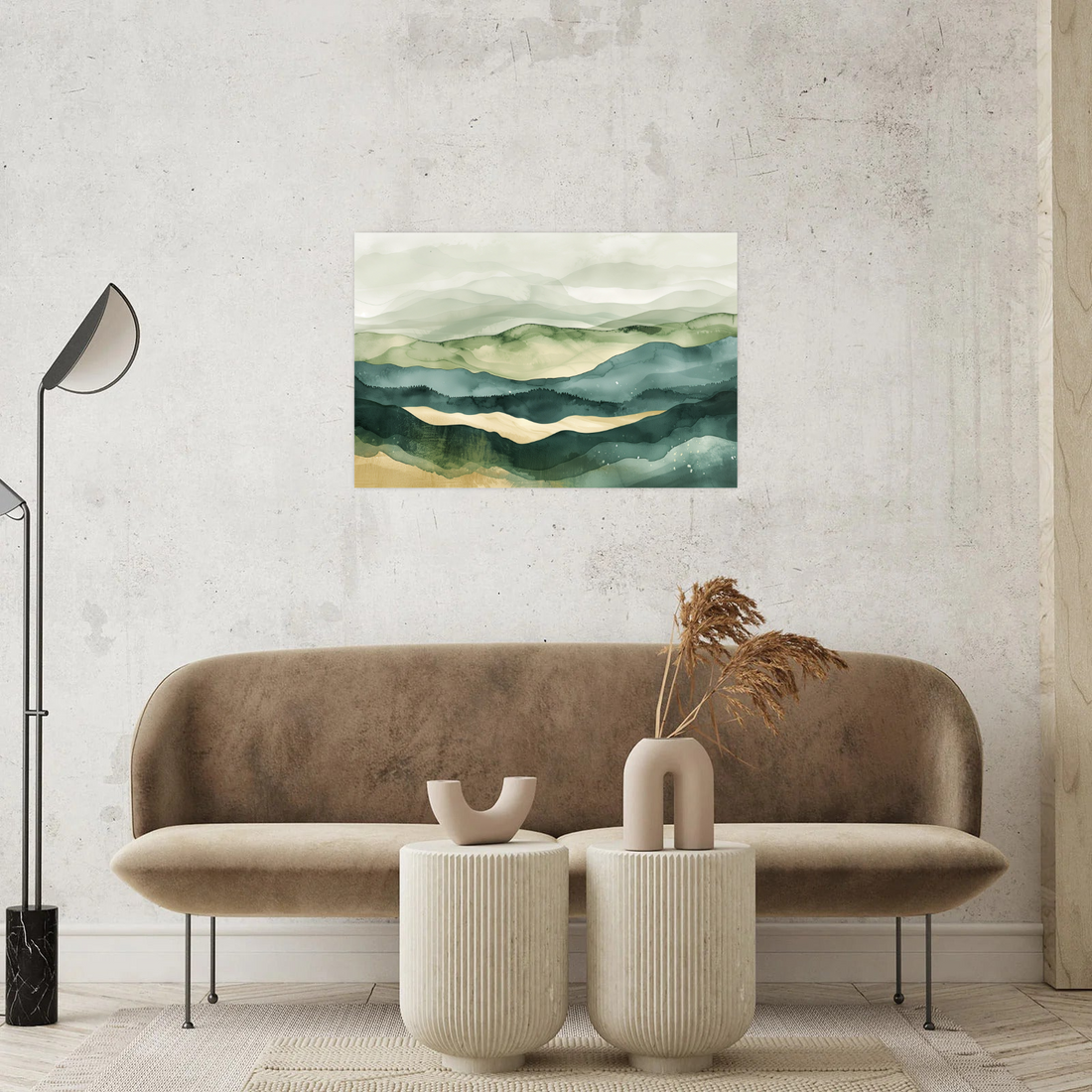 Umetnička slika ​Igra zelenih polja na platnu - NS Canvas Shop