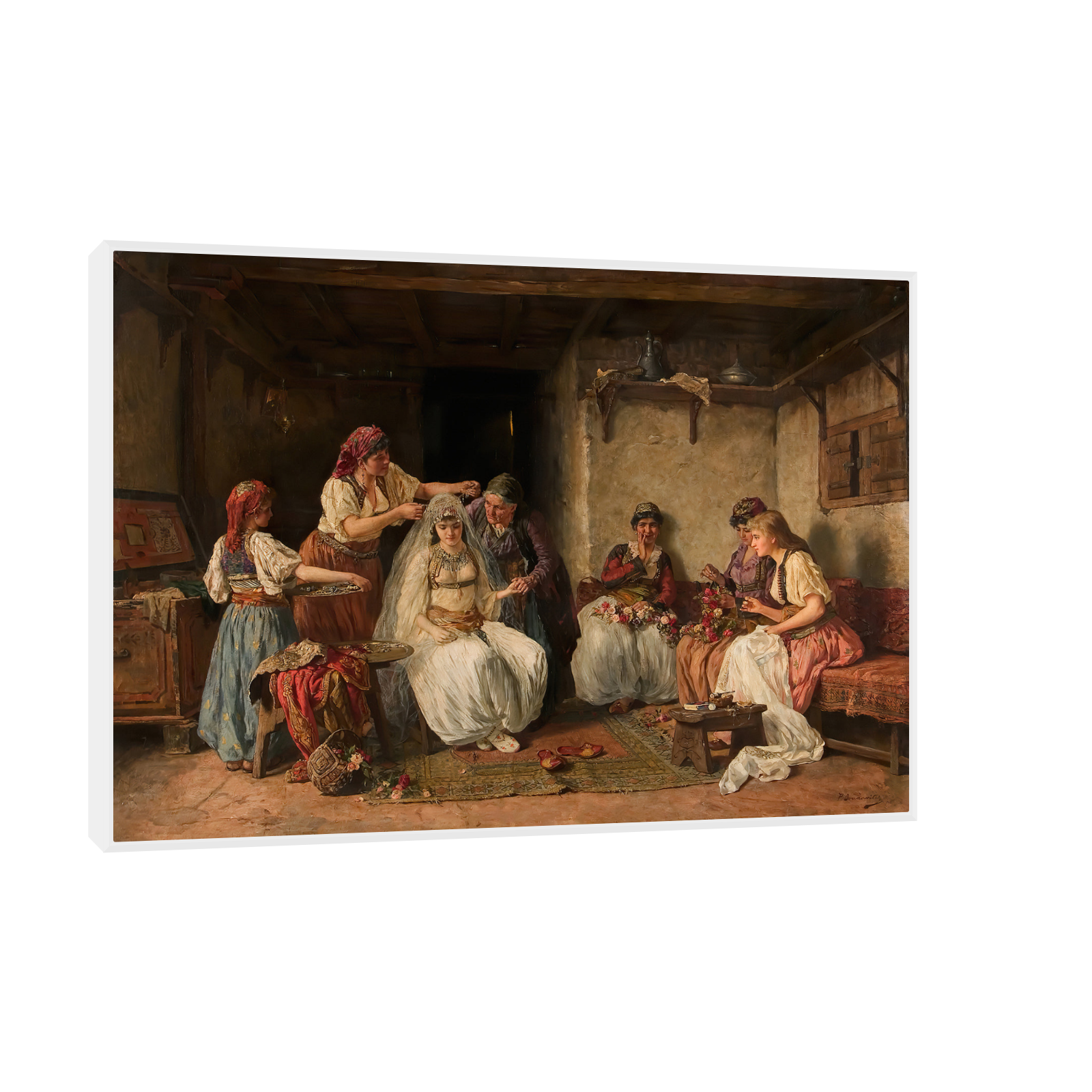Umetnička slika ​Kićenje Neveste - Paja Jovanović na platnu - NS Canvas Shop