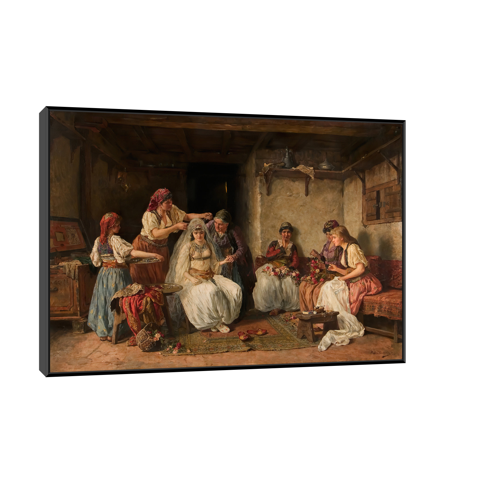 Umetnička slika ​Kićenje Neveste - Paja Jovanović na platnu - NS Canvas Shop