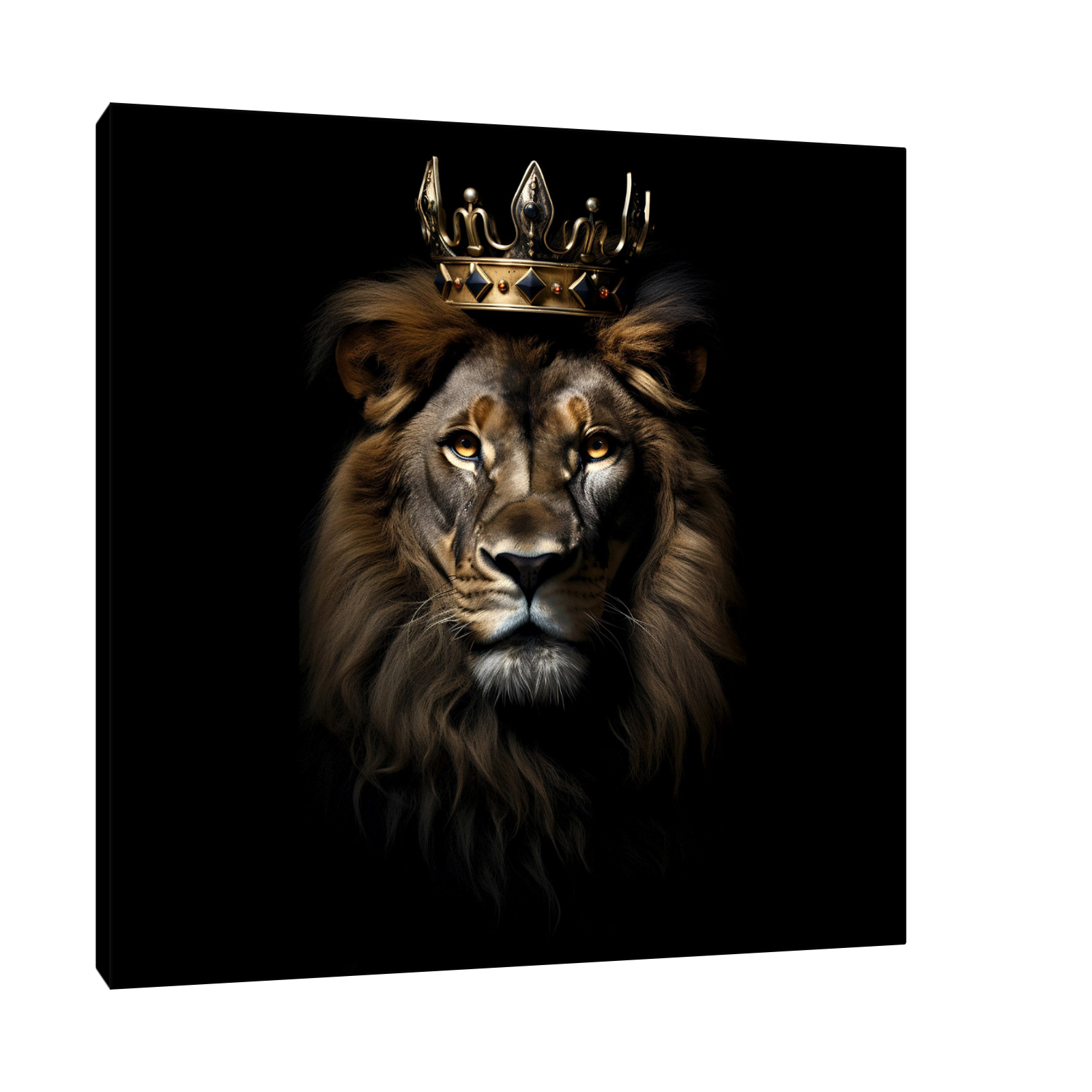 King of Strength – Luksuzna slika lava sa krunom