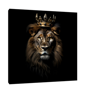 King of Strength – Luksuzna slika lava sa krunom