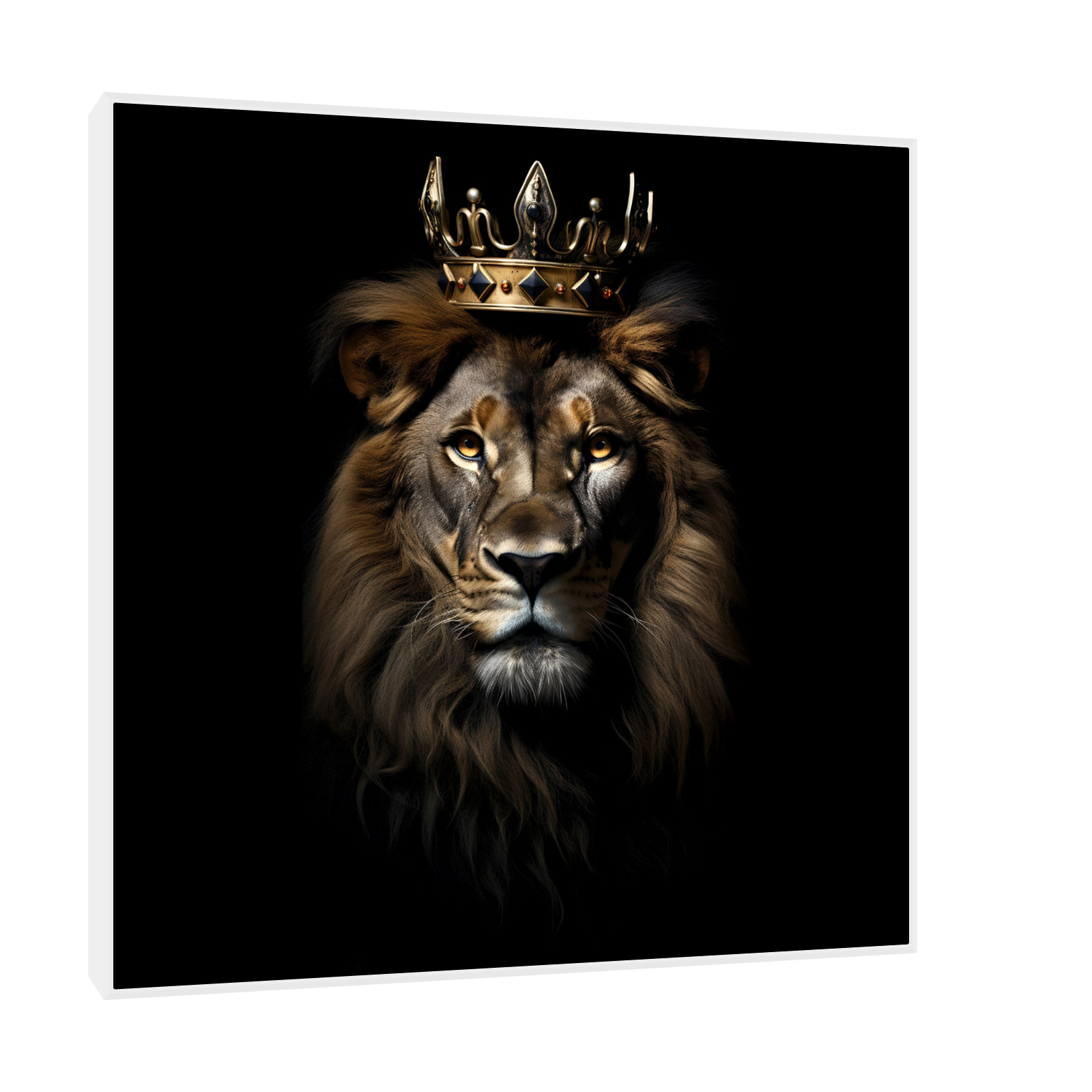 King of Strength – Luksuzna slika lava sa krunom