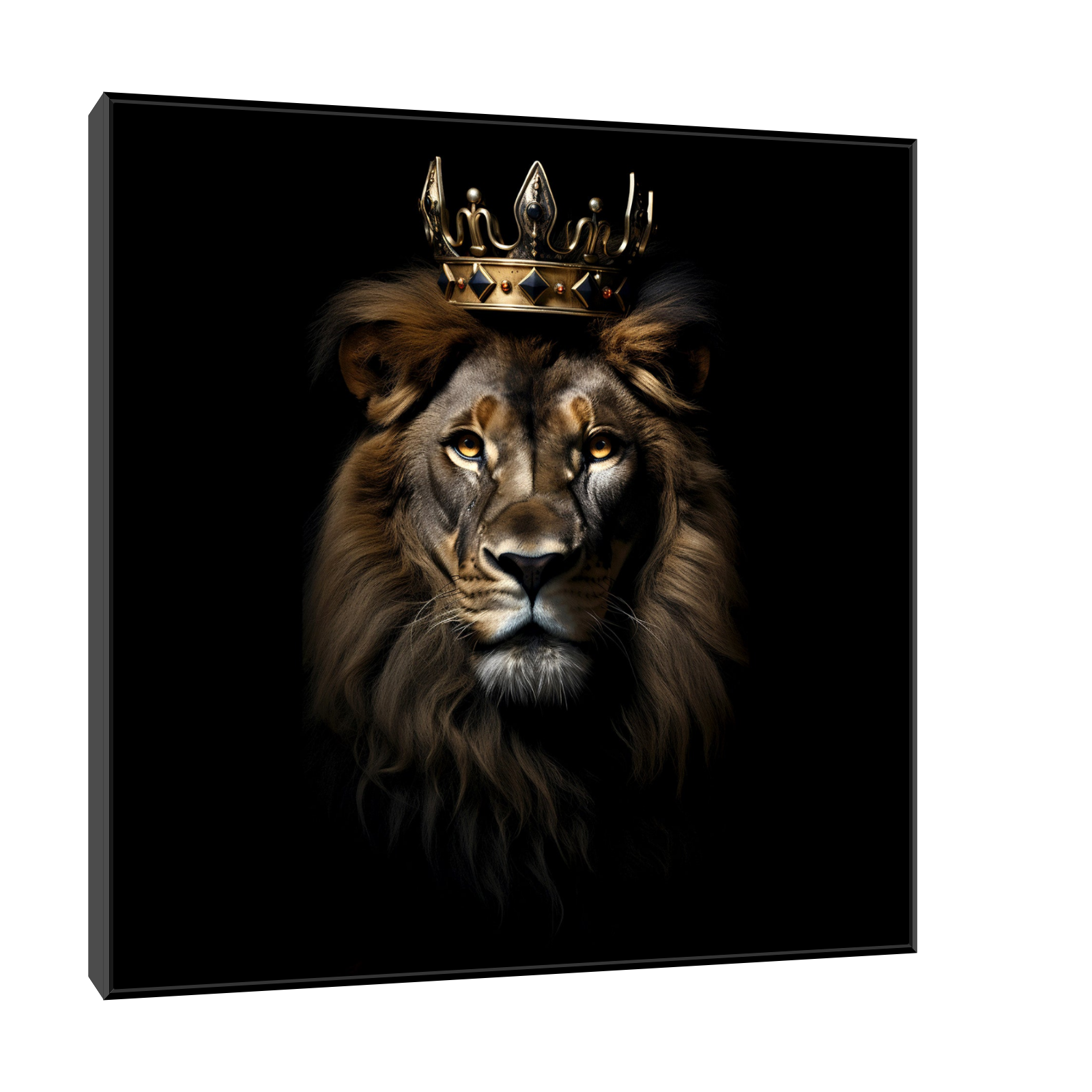 King of Strength – Luksuzna slika lava sa krunom