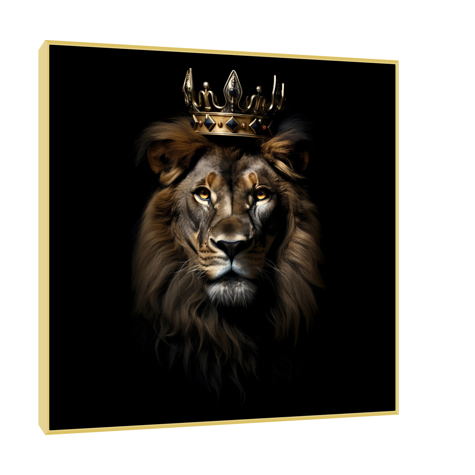 King of Strength – Luksuzna slika lava sa krunom