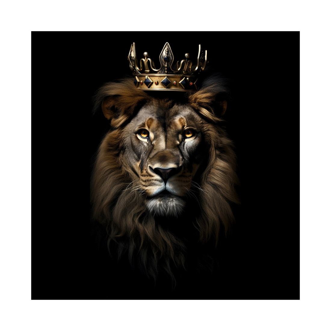 King of Strength – Luksuzna slika lava sa krunom