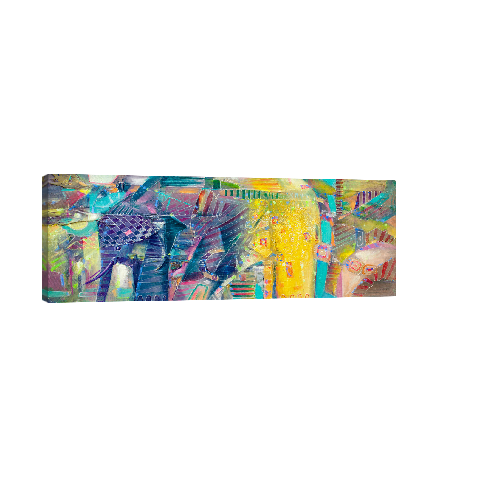 Umetnička slika ​Šareni slon na platnu - NS Canvas Shop