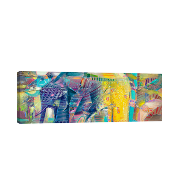 Umetnička slika ​Šareni slon na platnu - NS Canvas Shop