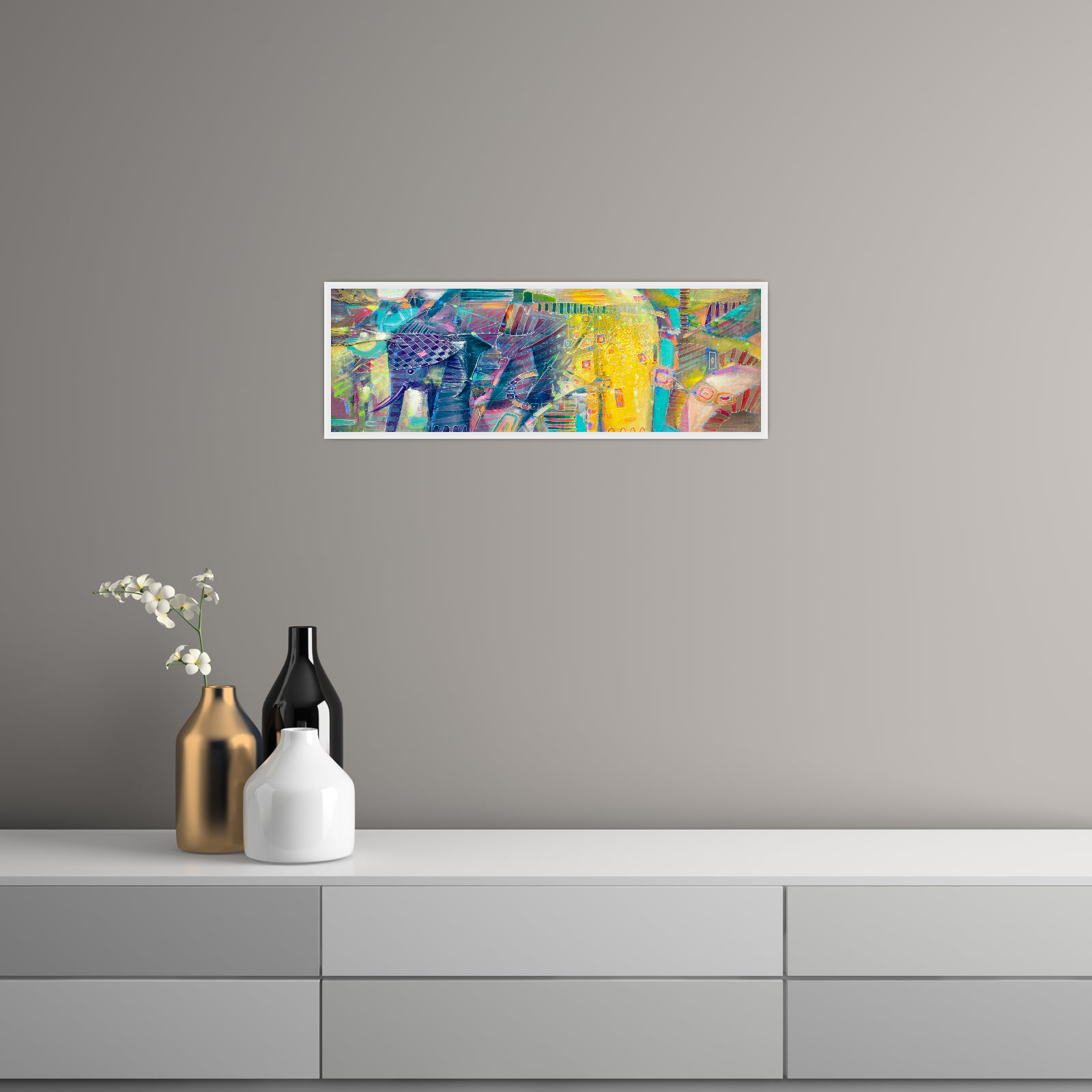 Umetnička slika ​Šareni slon na platnu - NS Canvas Shop