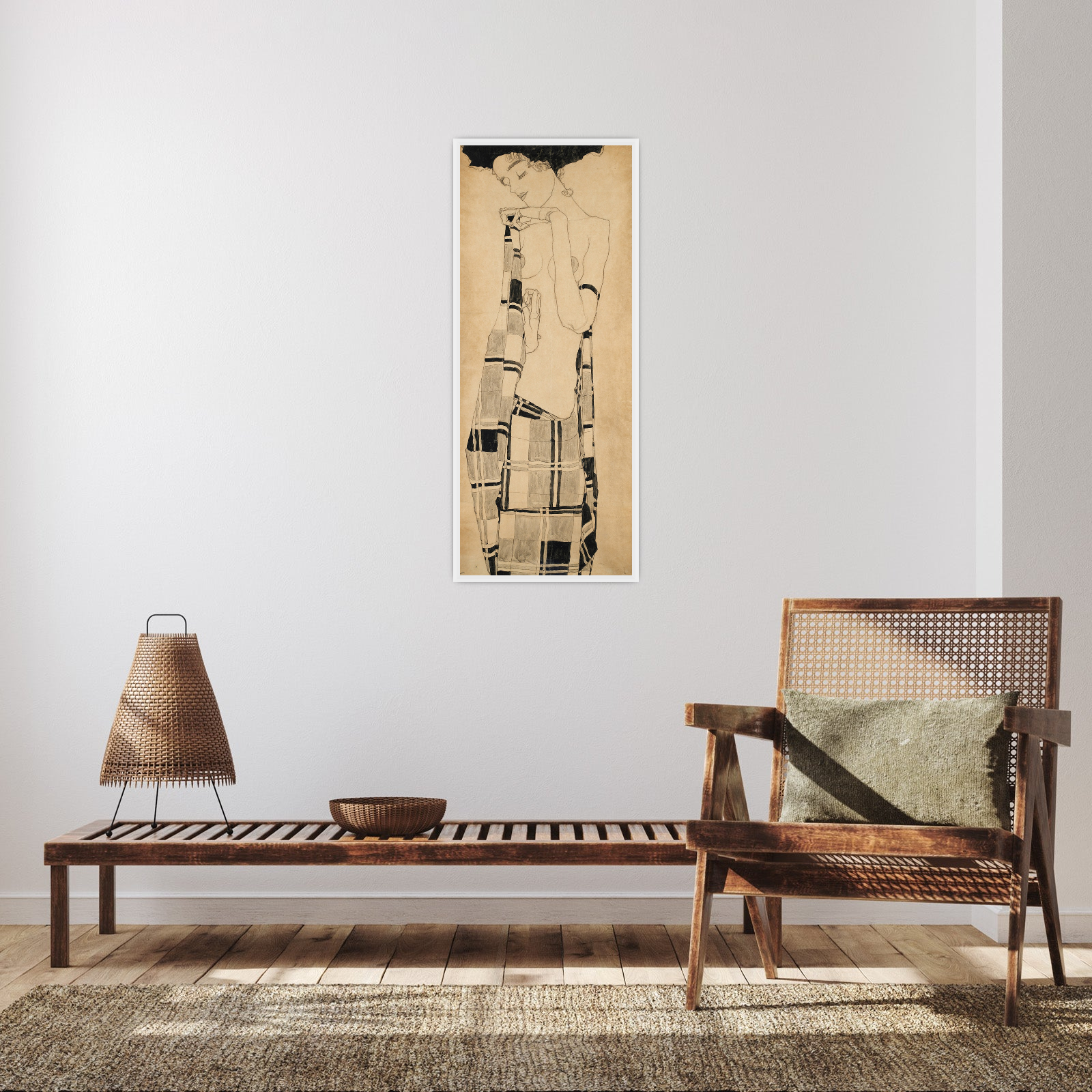 Umetnička slika ​Standing Girl, Egon Schiele na platnu - NS Canvas Shop