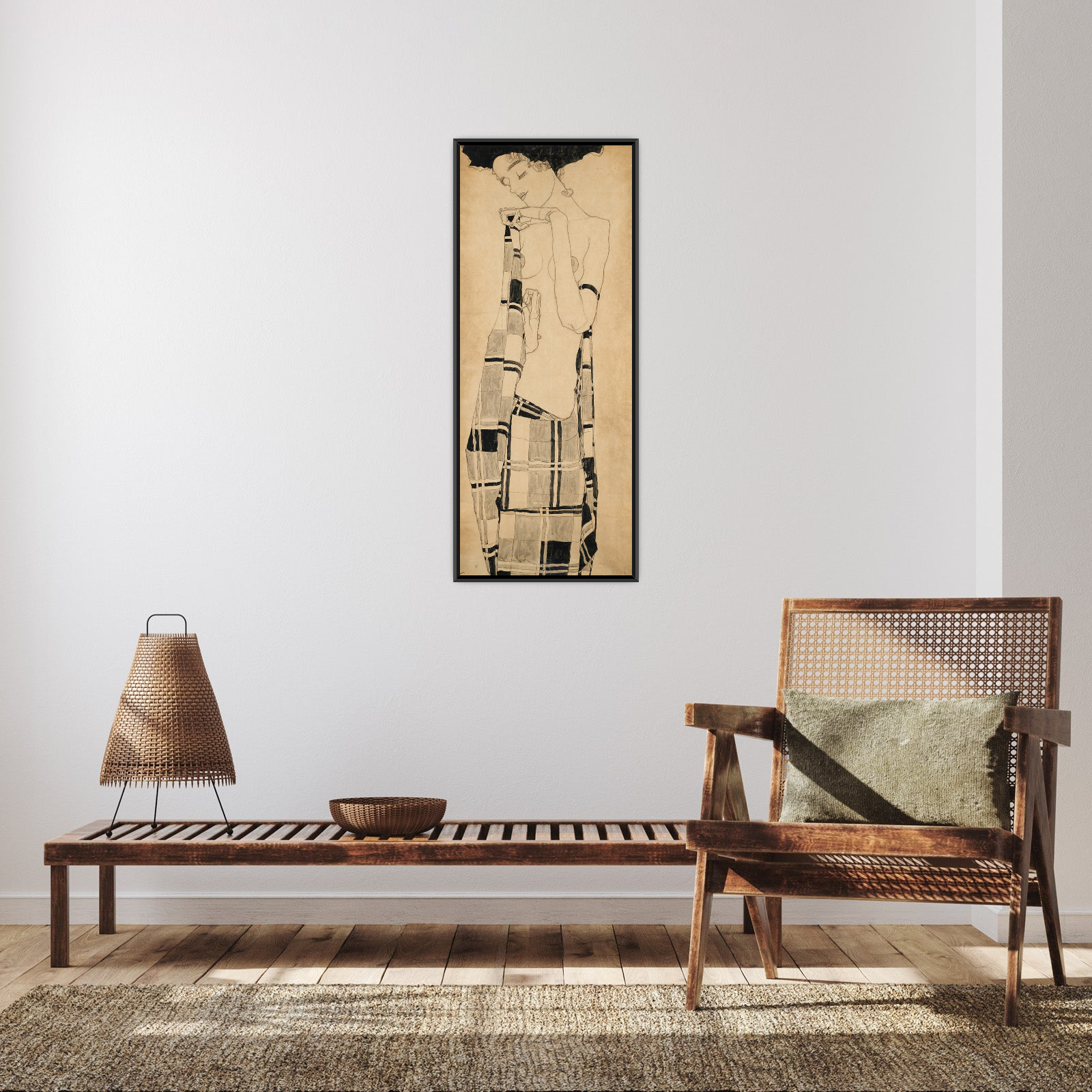 Umetnička slika ​Standing Girl, Egon Schiele na platnu - NS Canvas Shop