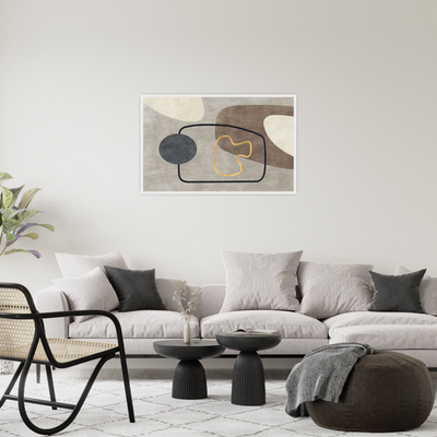 Umetnička slika ​Kompozicija braon i bež na platnu - NS Canvas Shop