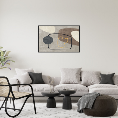 Umetnička slika ​Kompozicija braon i bež na platnu - NS Canvas Shop