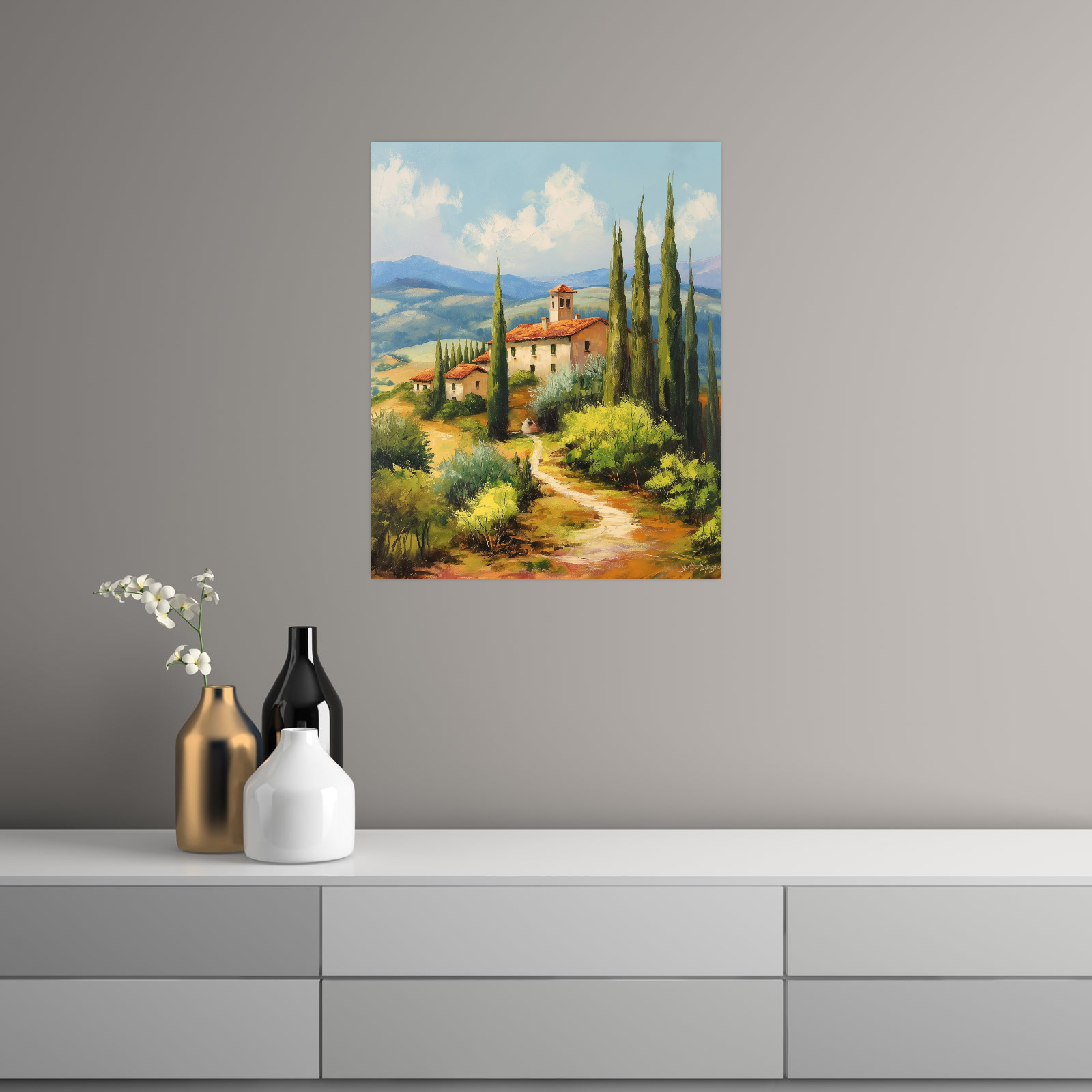 Umetnička slika ​Kuća kraj putića na platnu - NS Canvas Shop