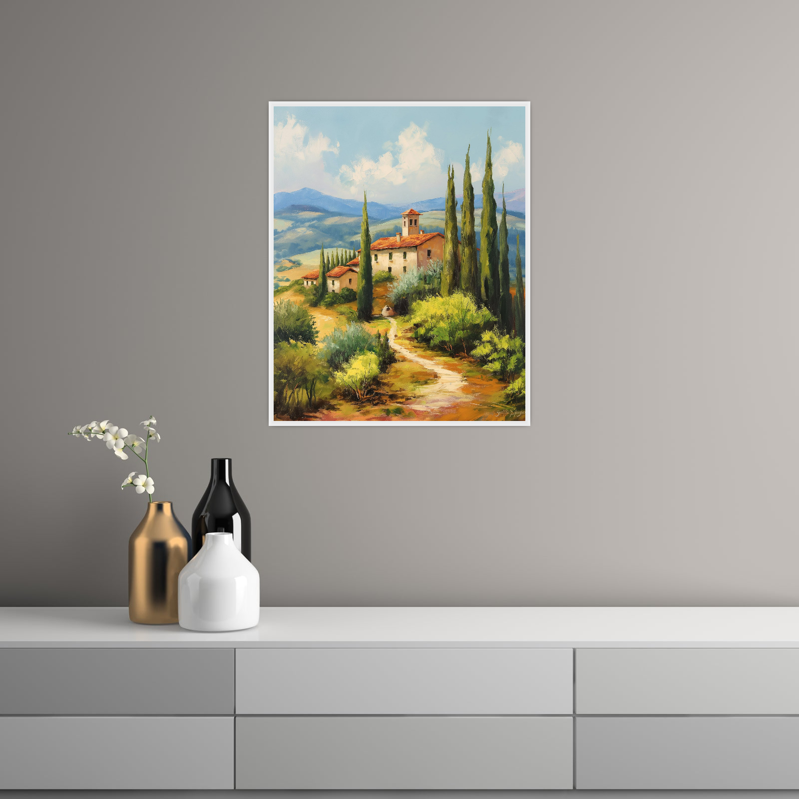 Umetnička slika ​Kuća kraj putića na platnu - NS Canvas Shop