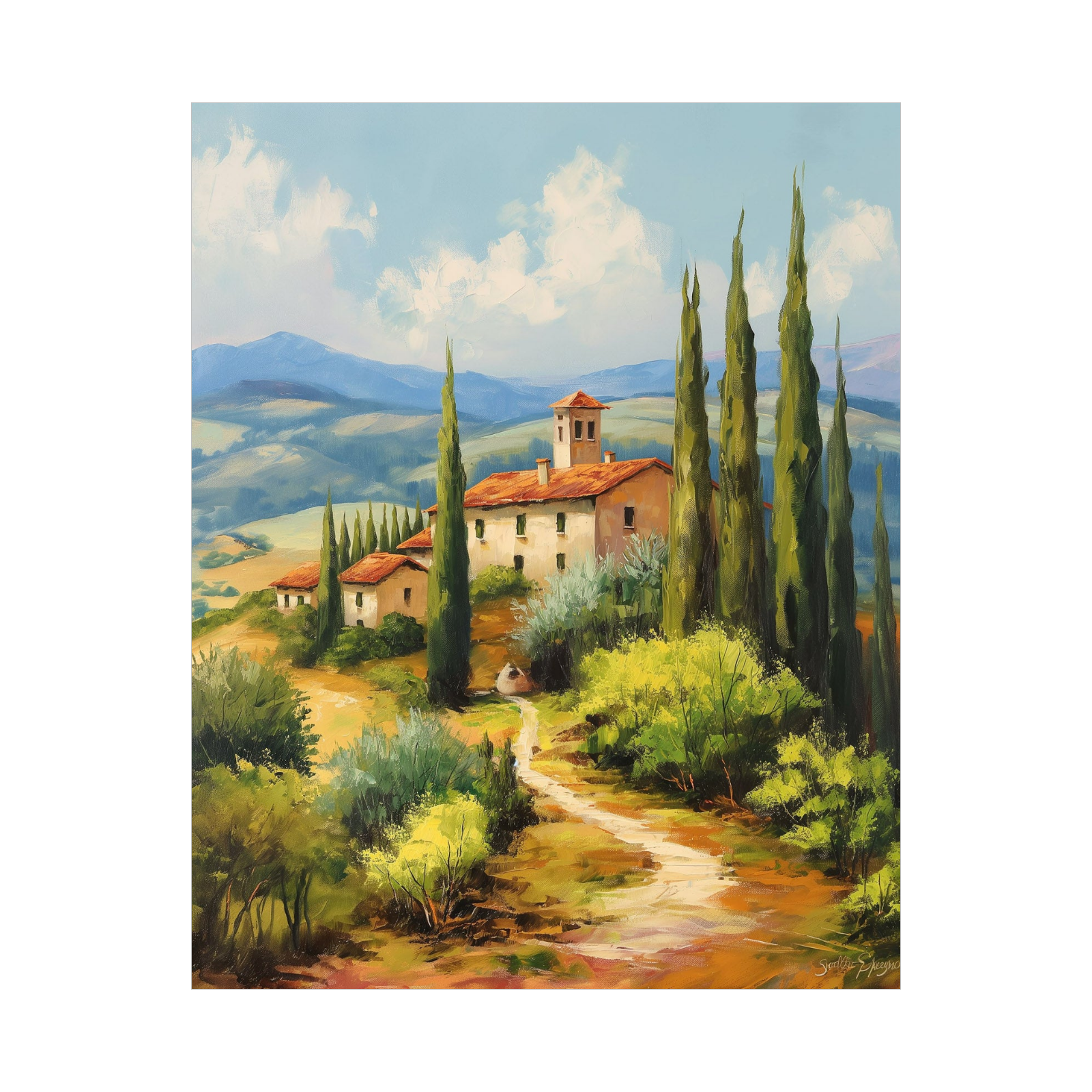 Umetnička slika ​Kuća kraj putića na platnu - NS Canvas Shop