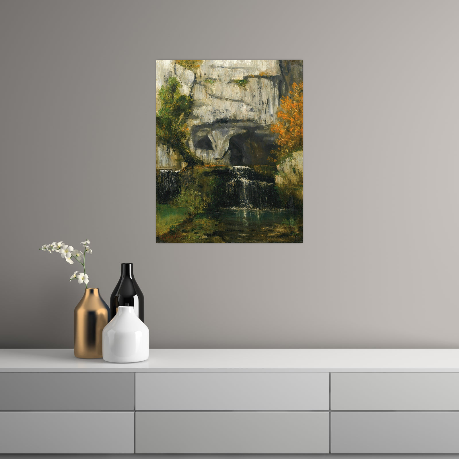 Umetnička slika ​La Source Du Lison, Gustave Courbet na platnu - NS Canvas Shop