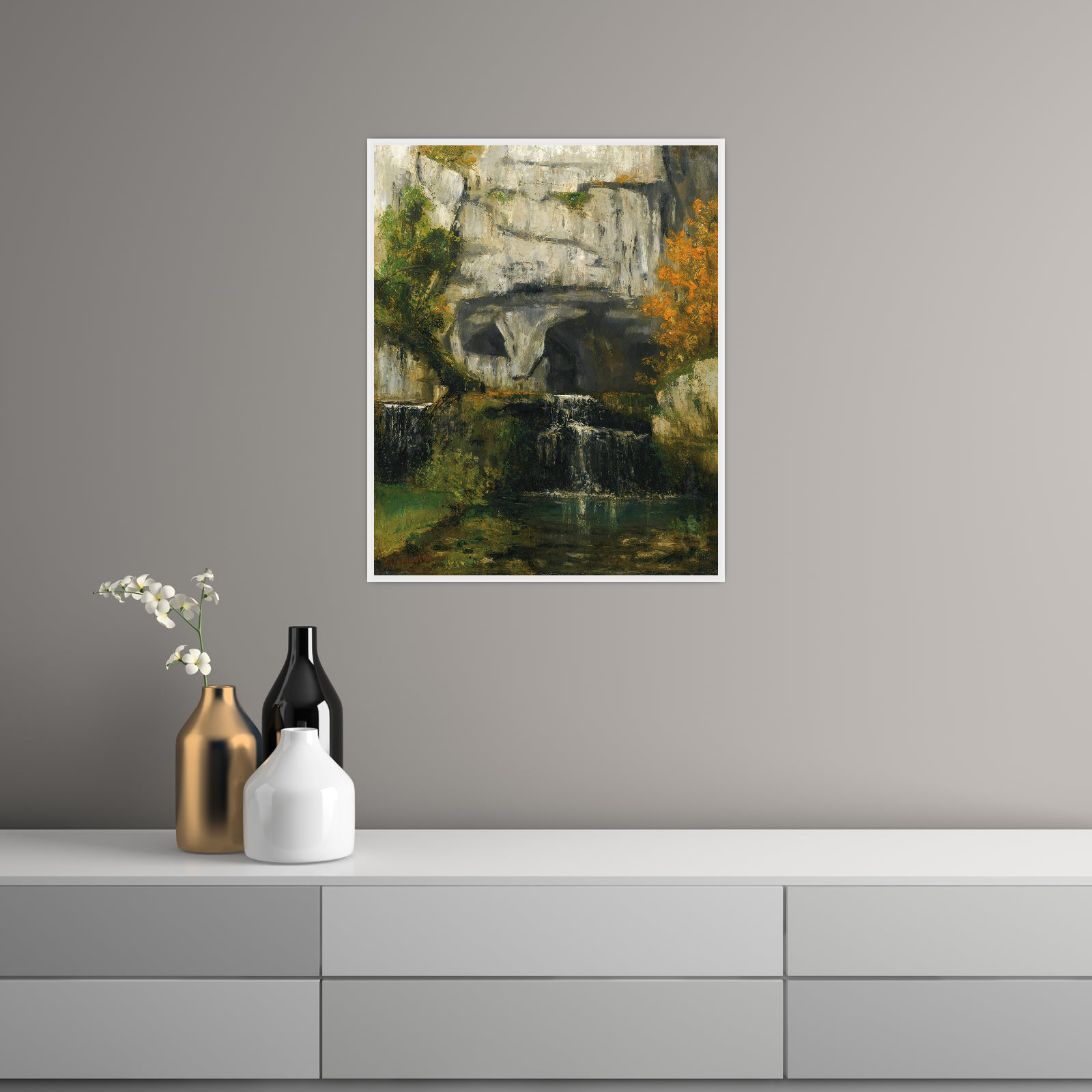 Umetnička slika ​La Source Du Lison, Gustave Courbet na platnu - NS Canvas Shop