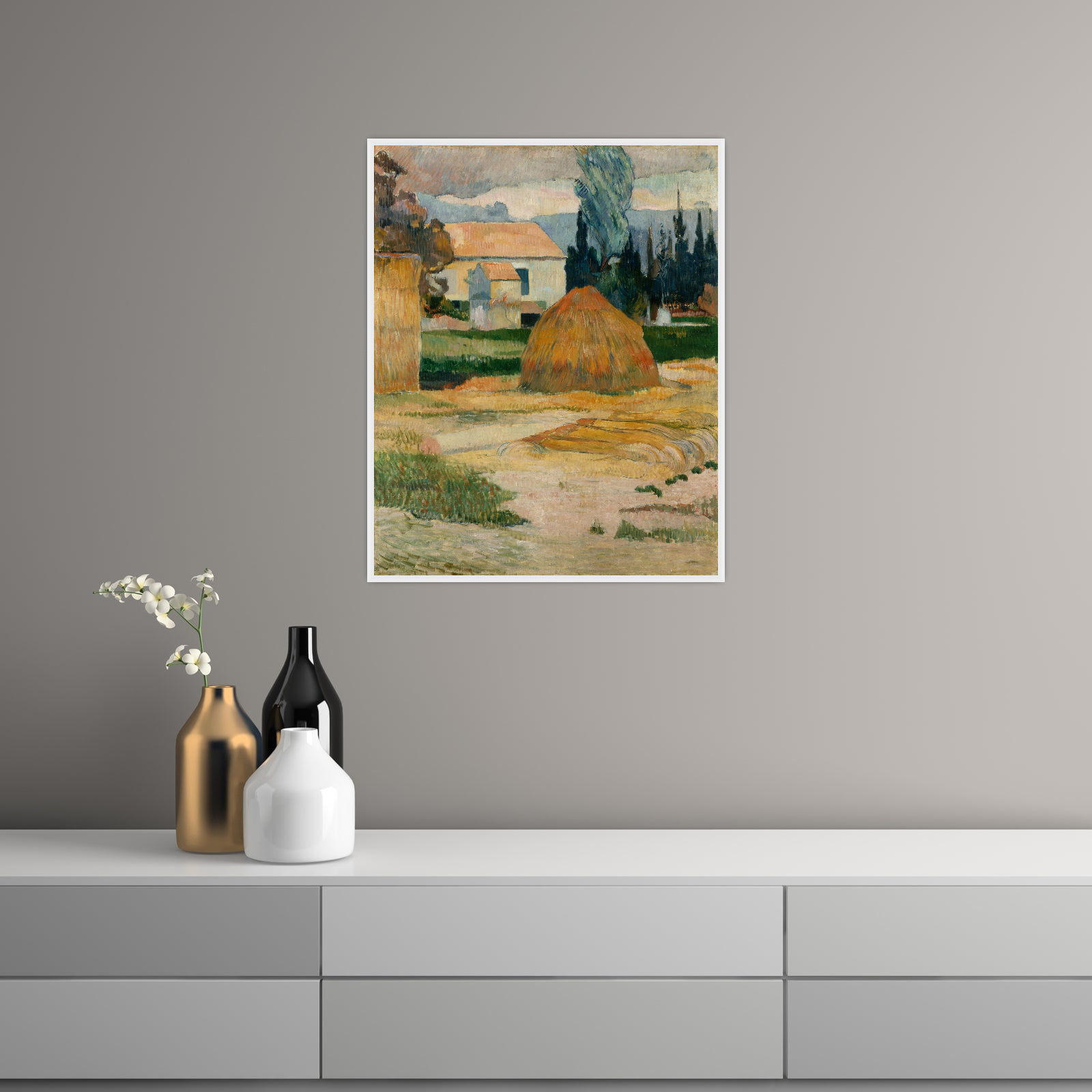Umetnička slika ​Landscape Near Arles, Paul Gauguin na platnu - NS Canvas Shop