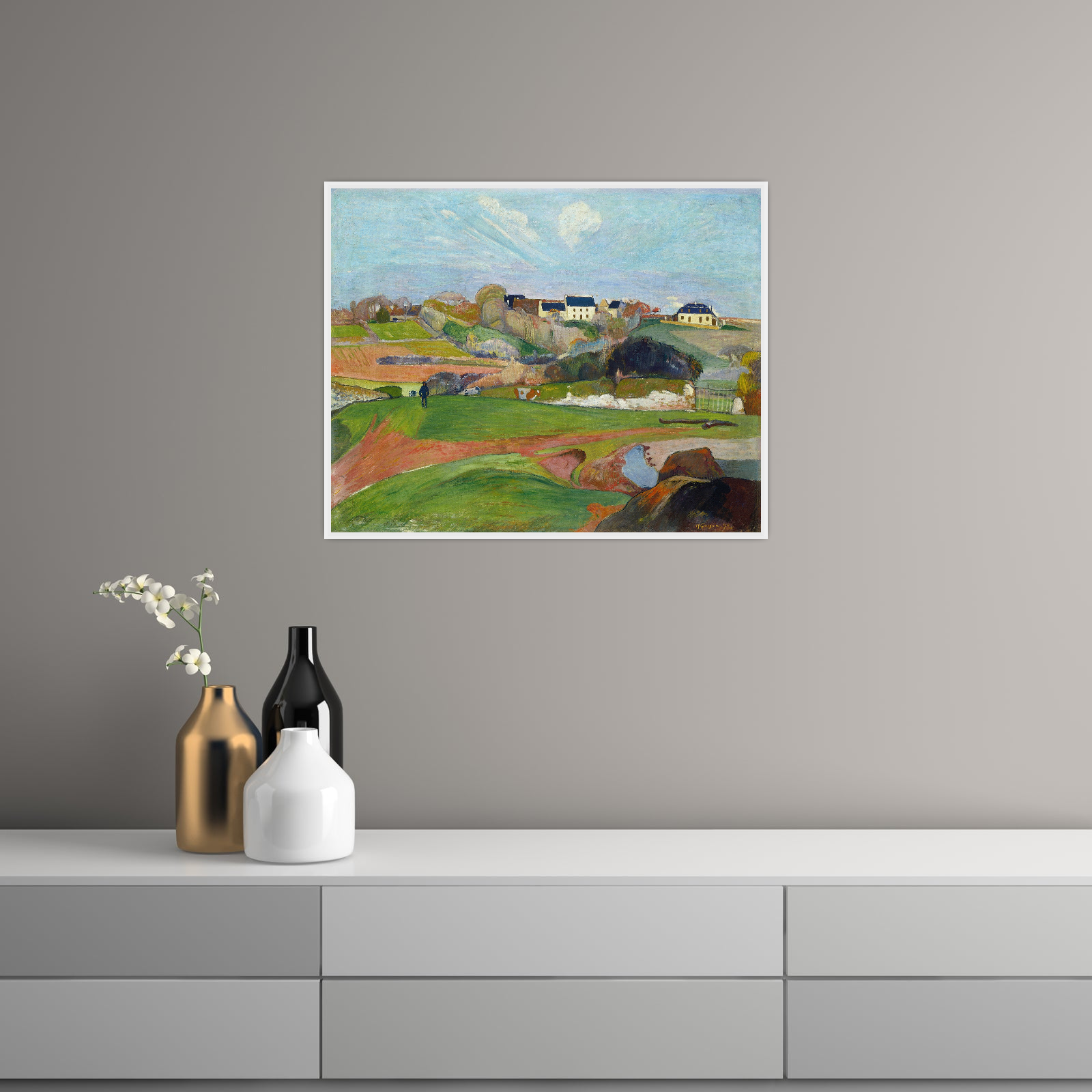 Umetnička slika ​Landscape at Le Pouldu, Paul Gauguin na platnu - NS Canvas Shop