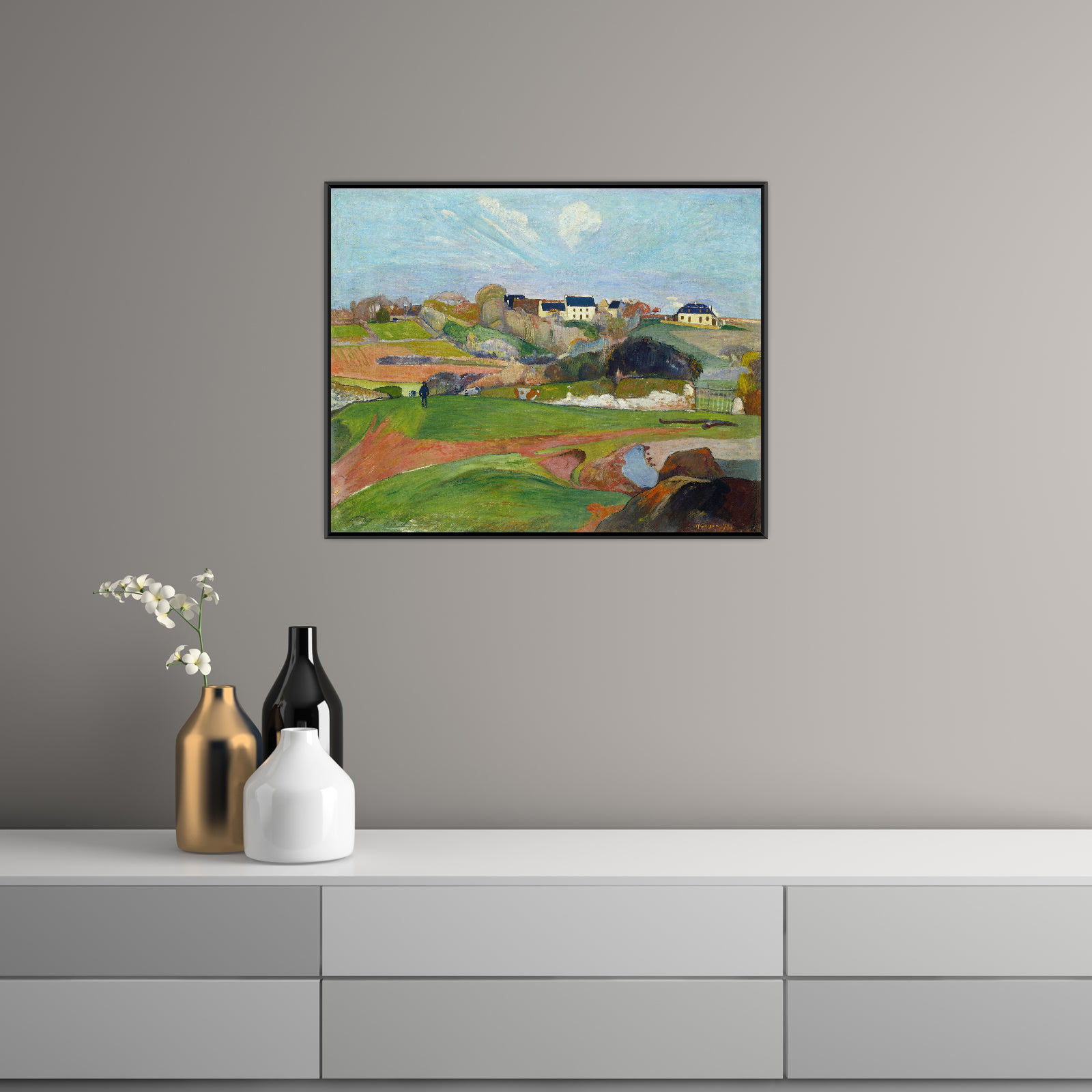 Umetnička slika ​Landscape at Le Pouldu, Paul Gauguin na platnu - NS Canvas Shop