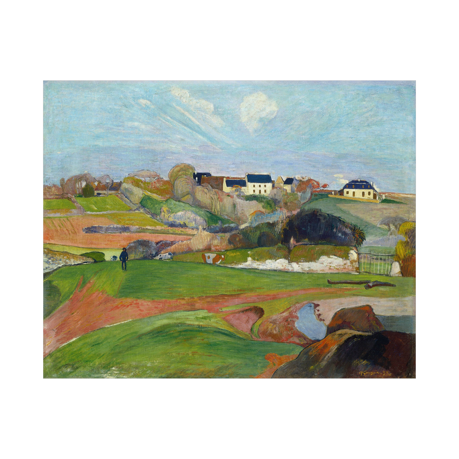 Umetnička slika ​Landscape at Le Pouldu, Paul Gauguin na platnu - NS Canvas Shop