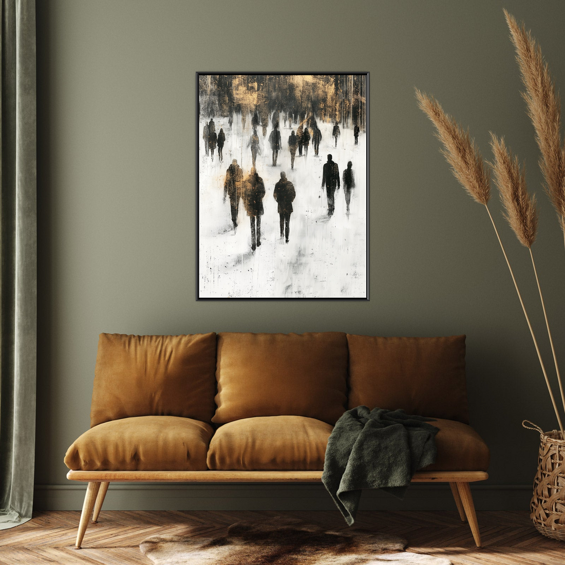 Umetnička slika ​Ljudi u magli na platnu - NS Canvas Shop