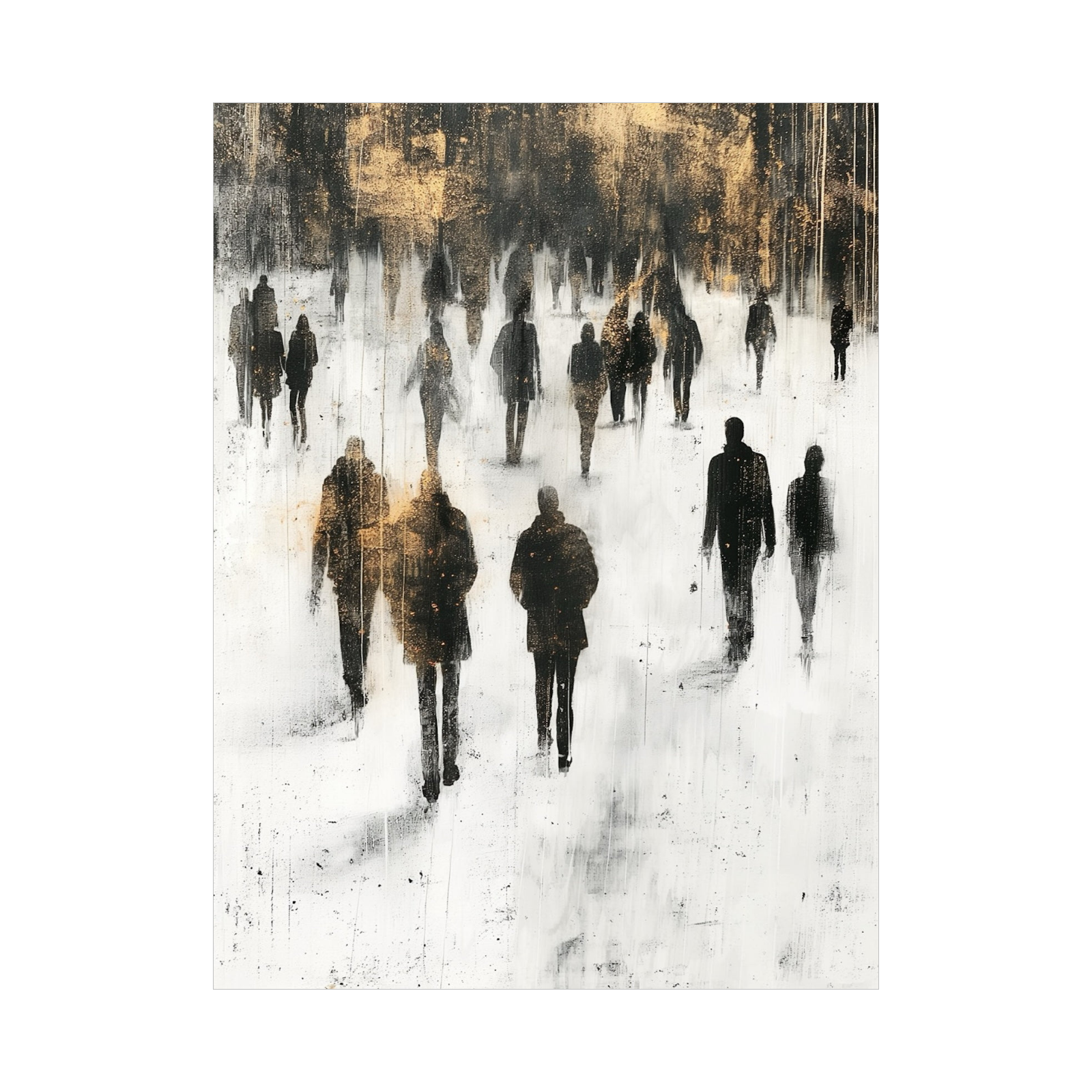 Umetnička slika ​Ljudi u magli na platnu - NS Canvas Shop