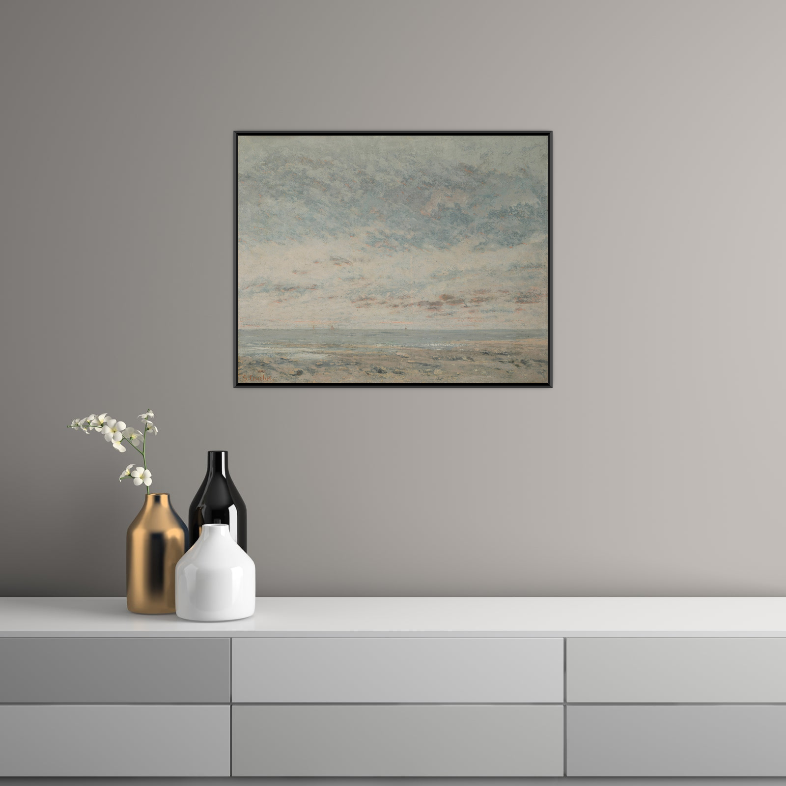 Umetnička slika ​Low Tide at Trouville, Gustave Courbet na platnu - NS Canvas Shop