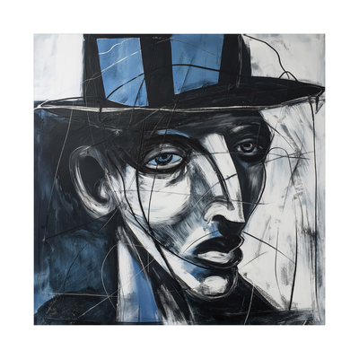 Umetnička slika ​Man with blue hat na platnu - NS Canvas Shop