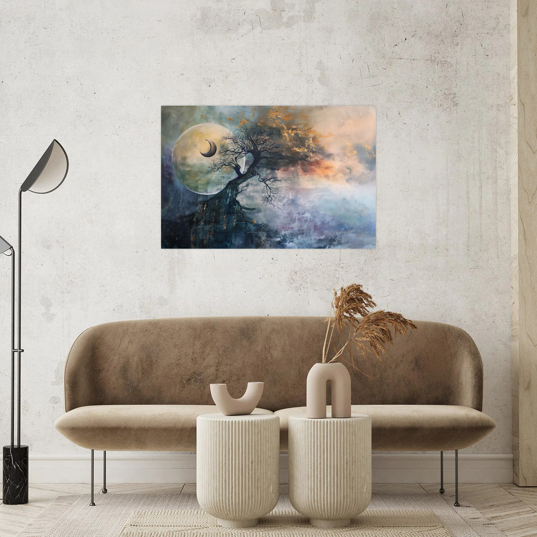 Umetnička slika ​Mesec u mesecu na platnu - NS Canvas Shop