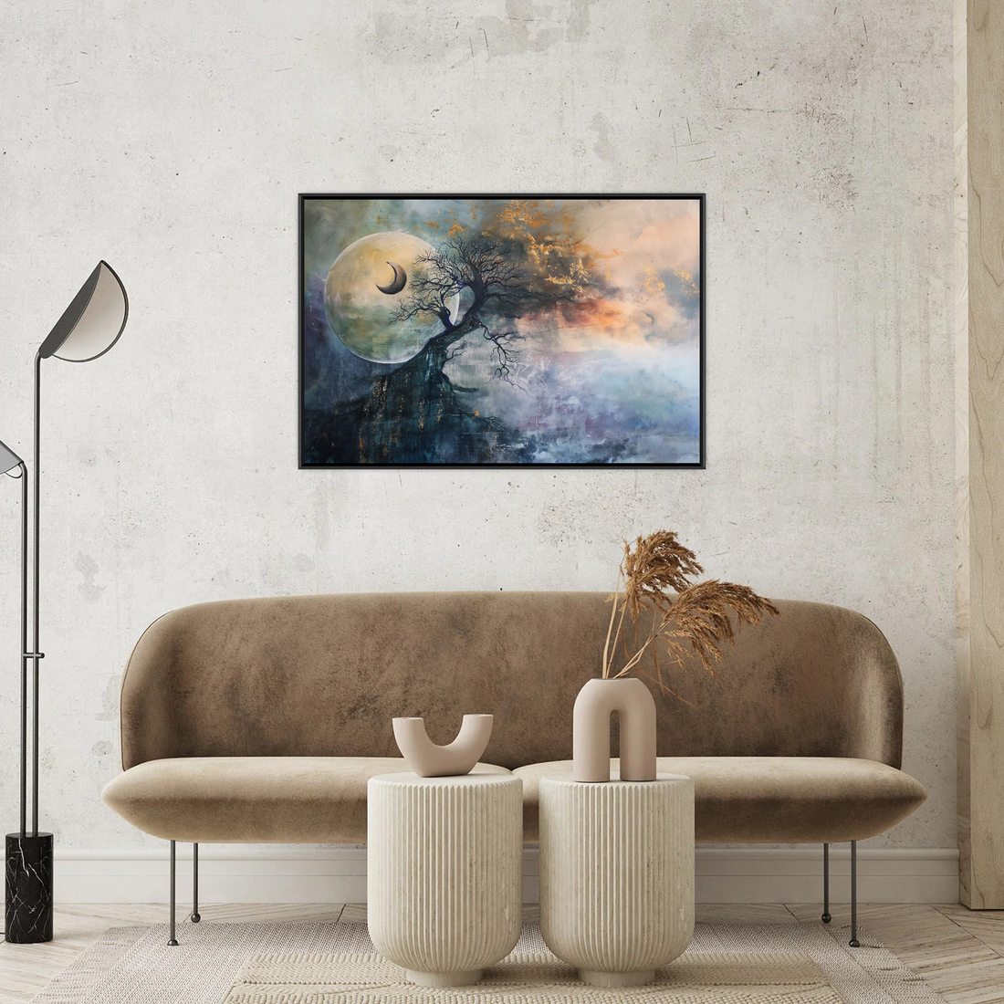 Umetnička slika ​Mesec u mesecu na platnu - NS Canvas Shop