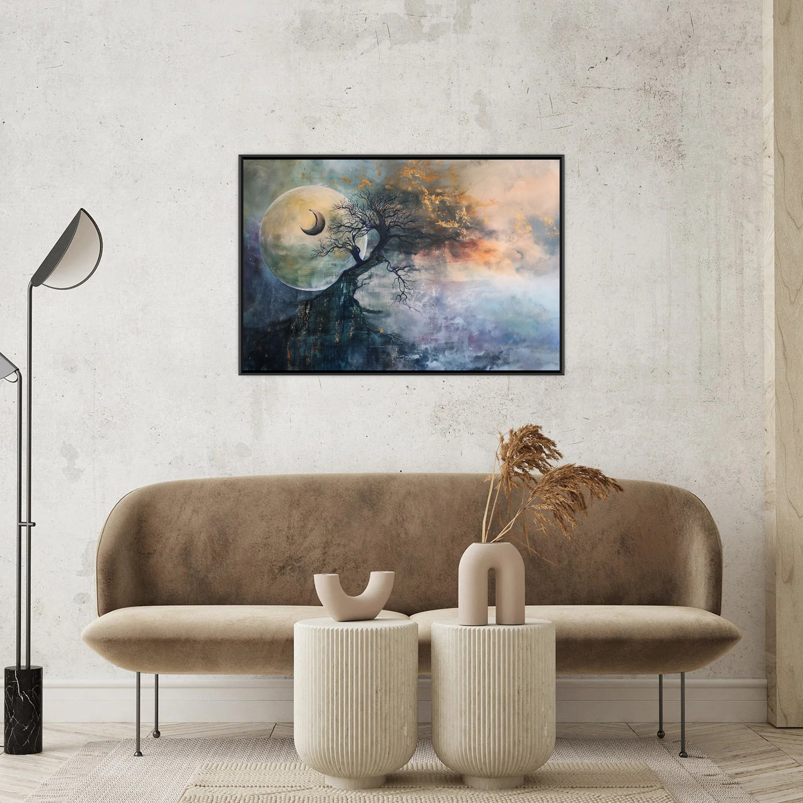 Umetnička slika ​Mesec u mesecu na platnu - NS Canvas Shop