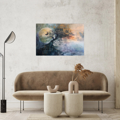 Umetnička slika ​Mesec u mesecu na platnu - NS Canvas Shop