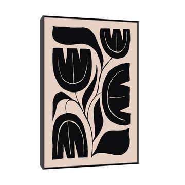 Minimalistička crno-bež ilustracija cvetova