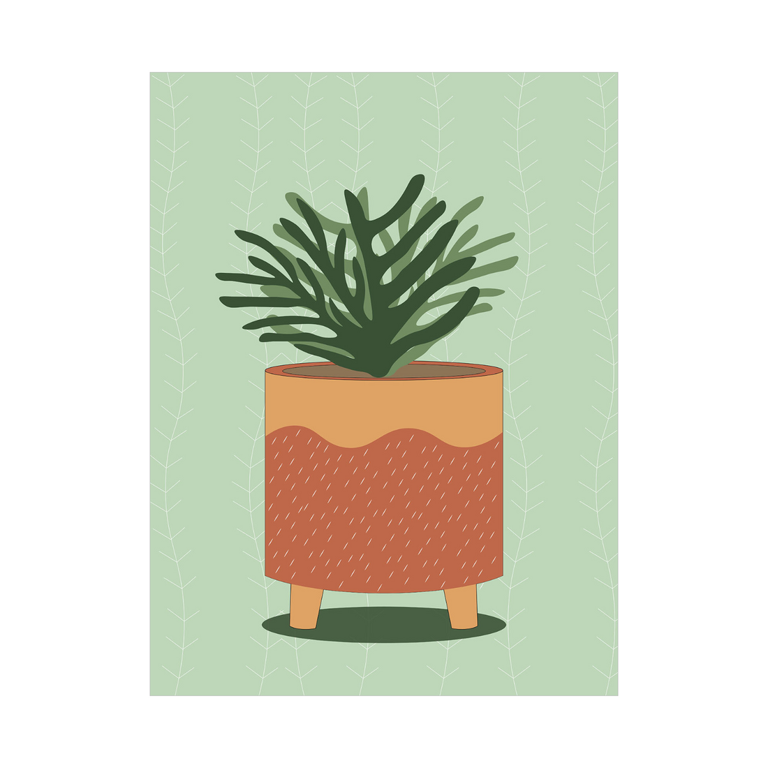 Minimalistička ilustracija biljke u saksiji