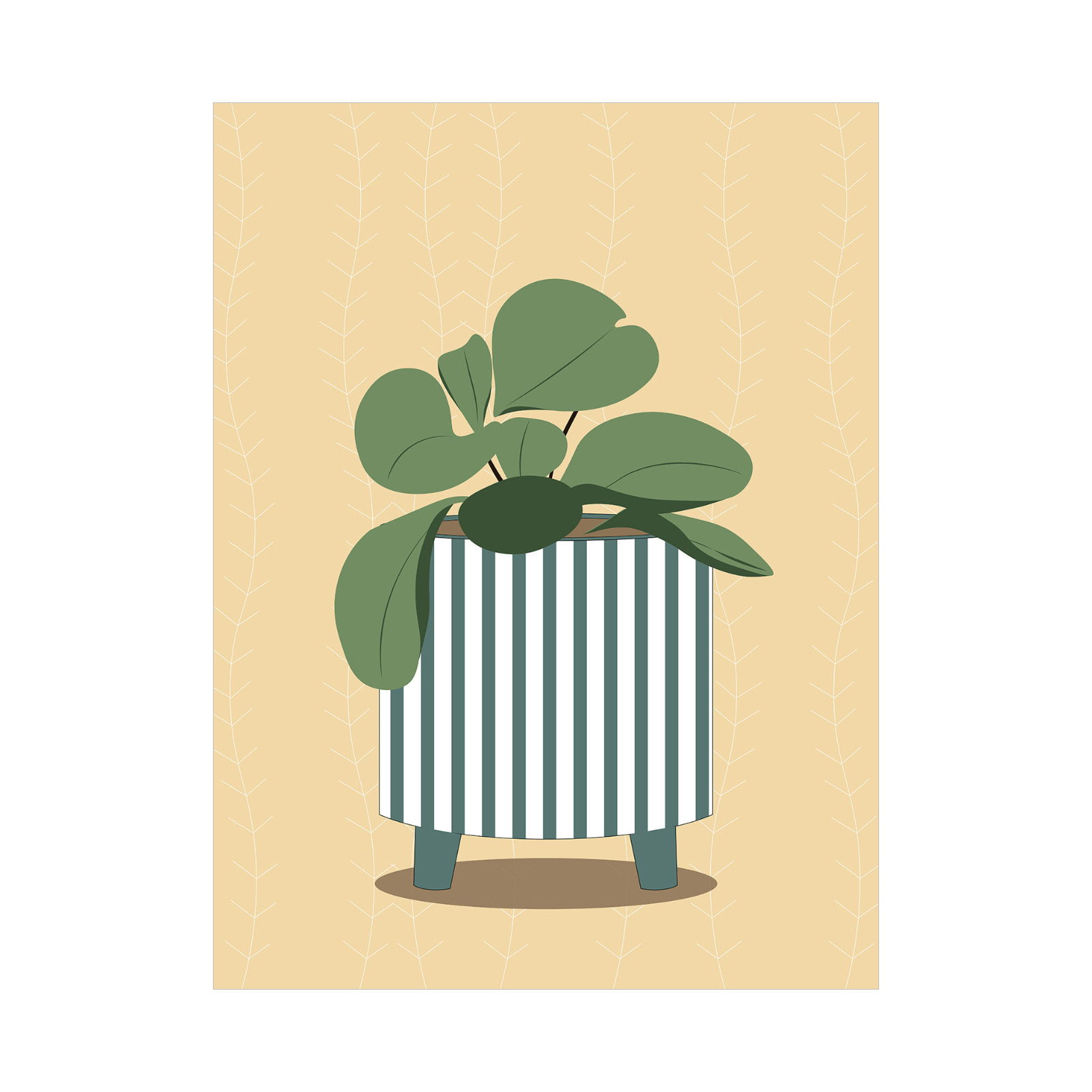 Minimalistička ilustracija biljke u saksiji II