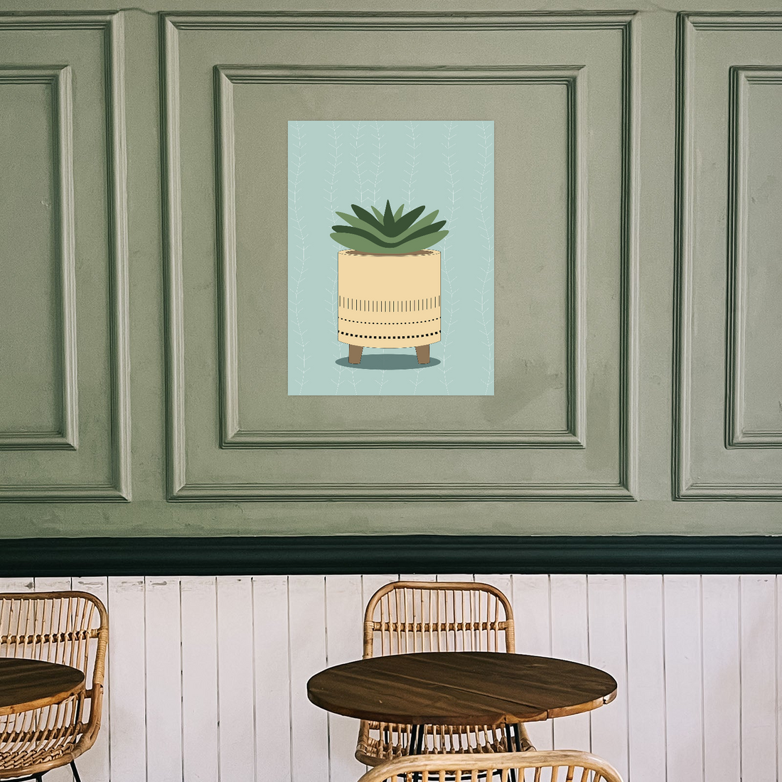 Minimalistička ilustracija biljke u saksiji III