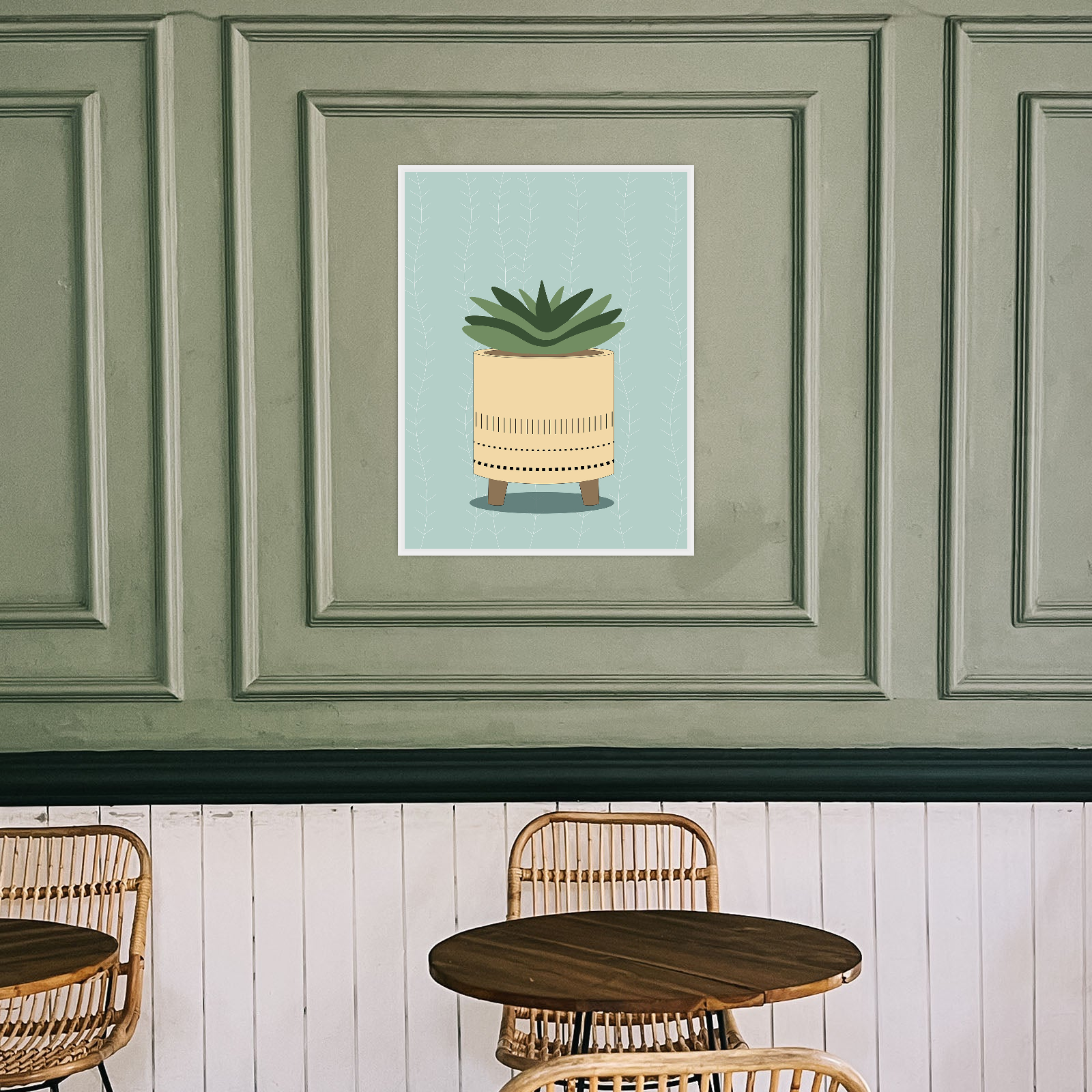 Minimalistička ilustracija biljke u saksiji III