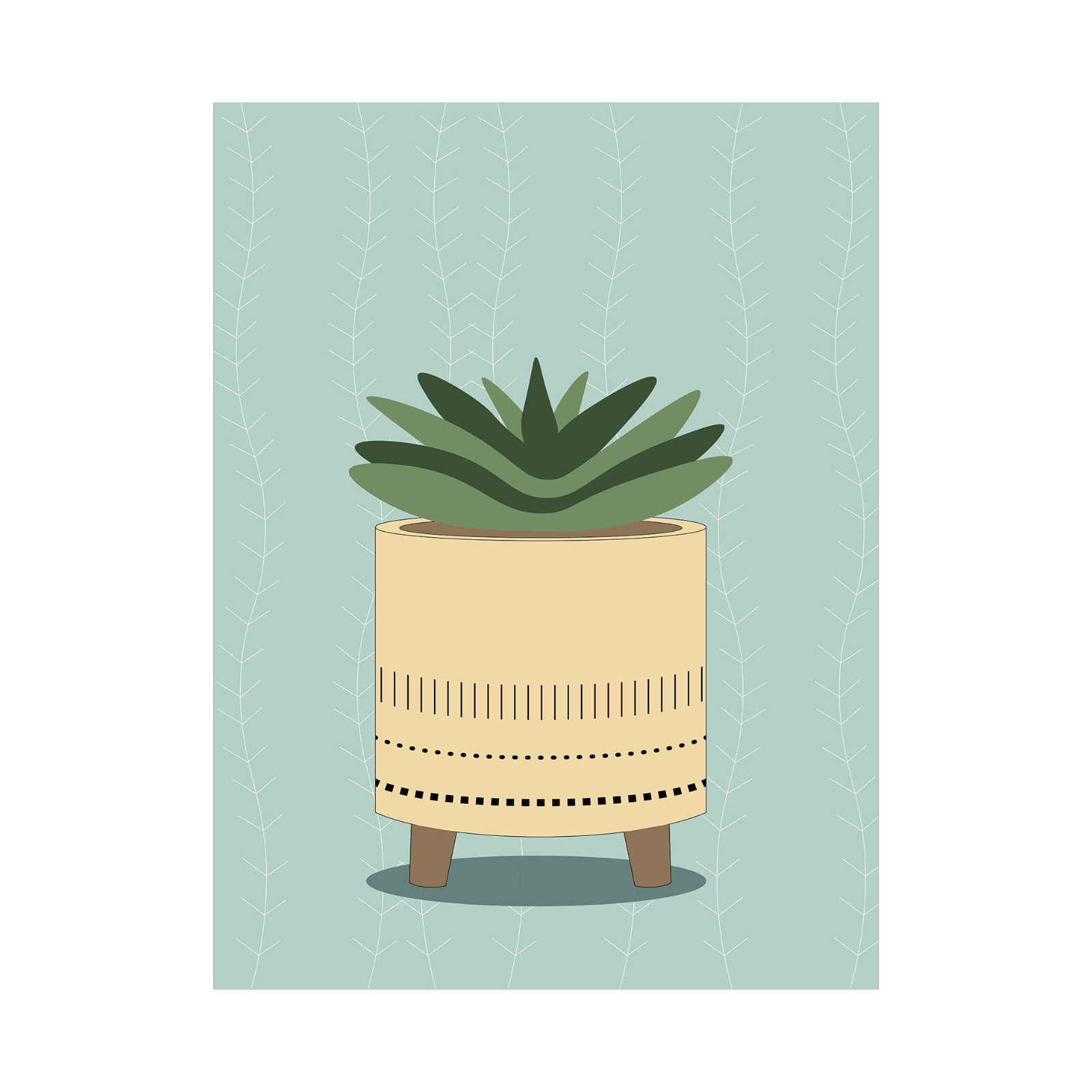 Minimalistička ilustracija biljke u saksiji III