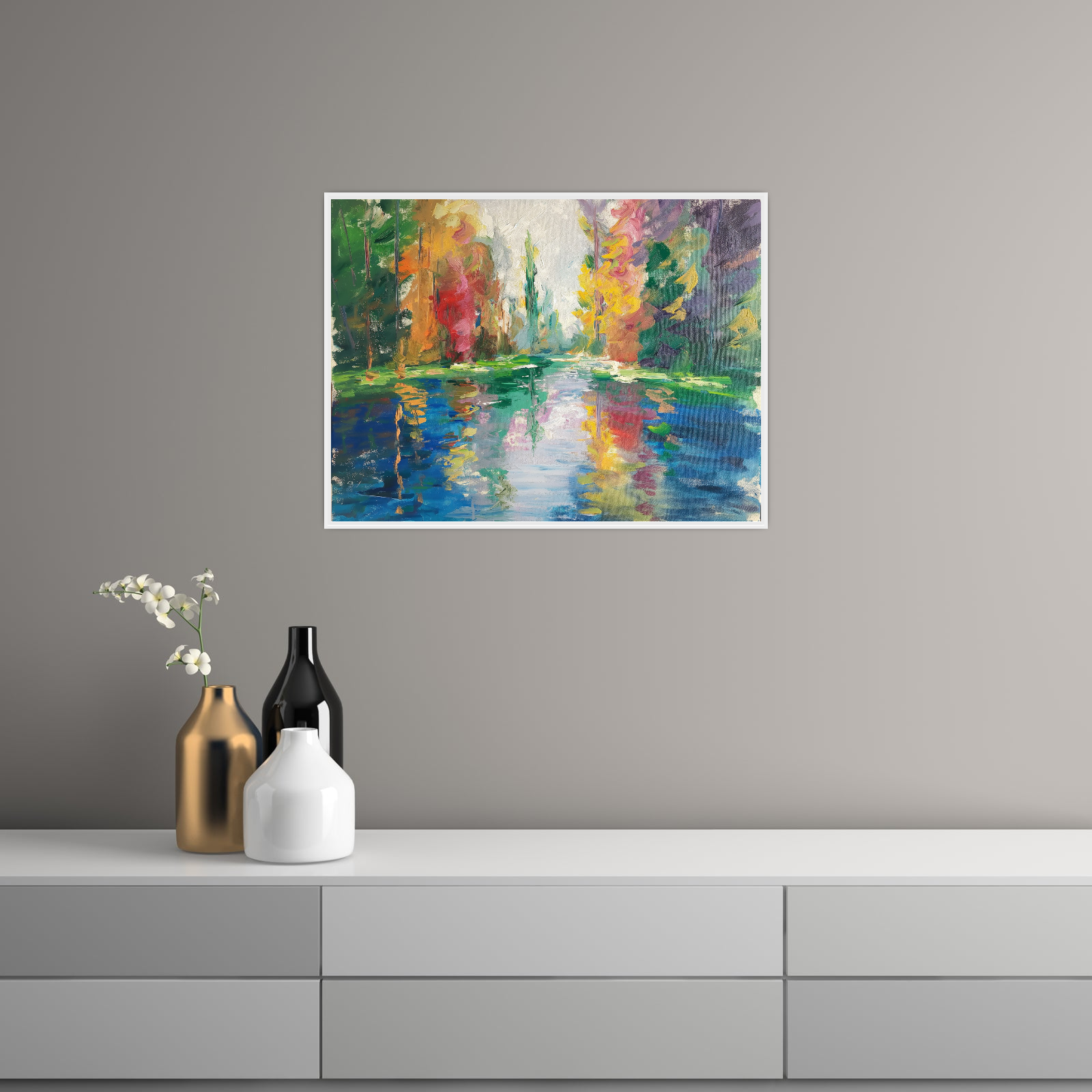 Umetnička slika ​Mirno Jezero na platnu - NS Canvas Shop