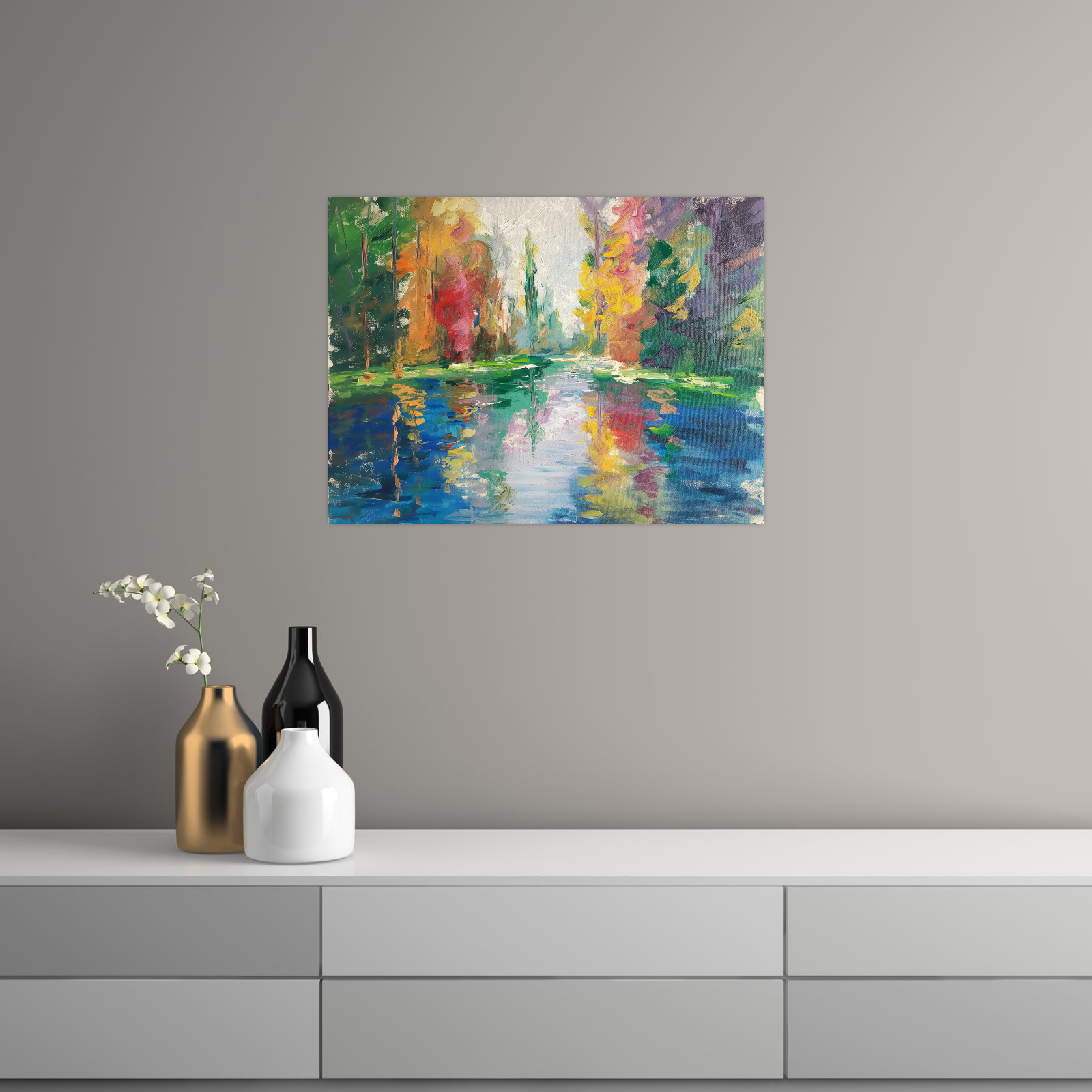 Umetnička slika ​Mirno Jezero na platnu - NS Canvas Shop